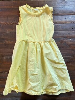 Crewcuts Girls Pale Yellow Ruffle-Trim Sundress Sz 10